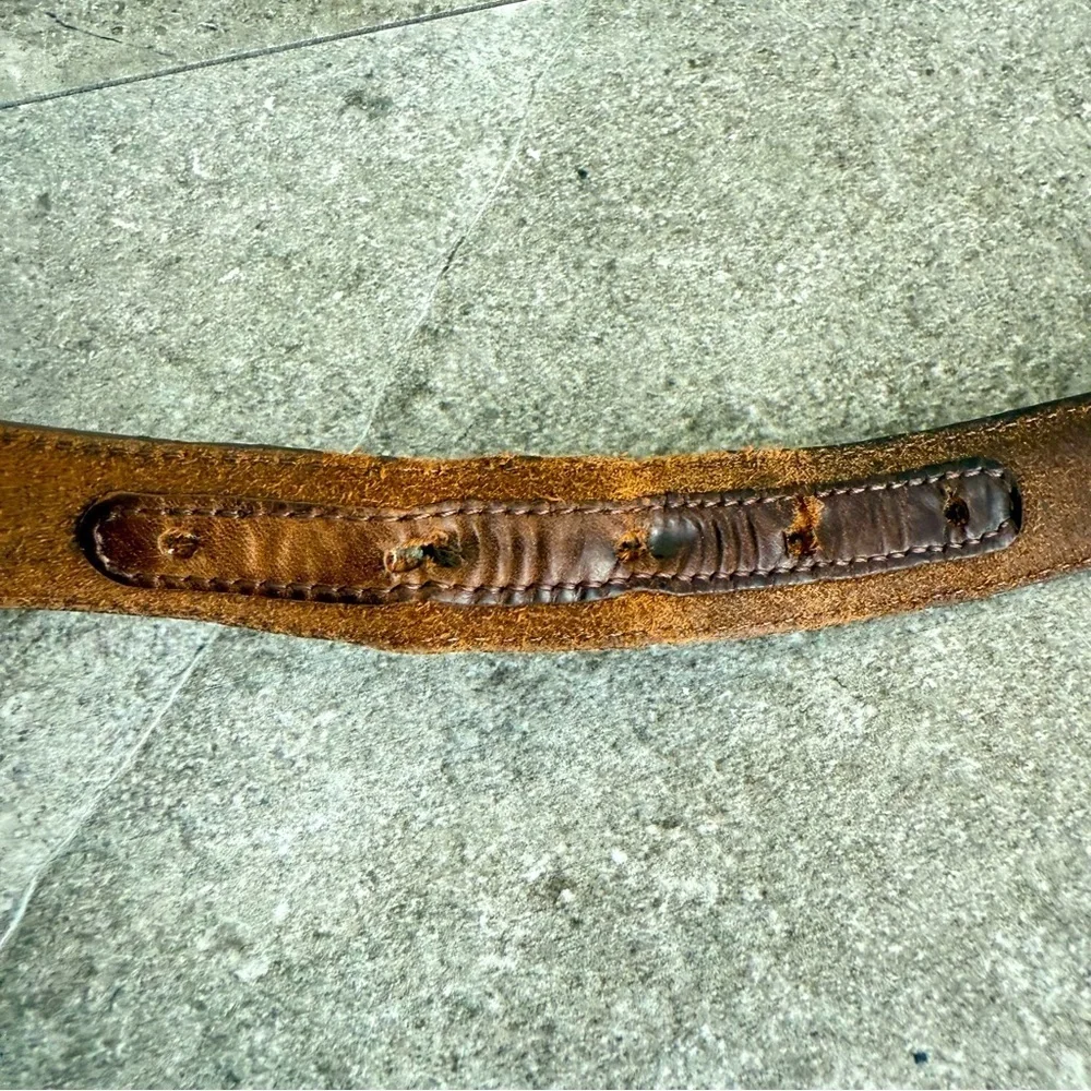 Vintage Tony Lama The Duke Applique Conches Brown Western Silver Belt Men’s 42